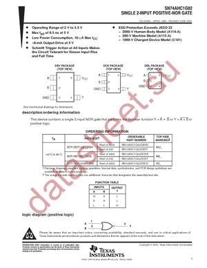 SN74AHC1G02DBVRE4 datasheet  